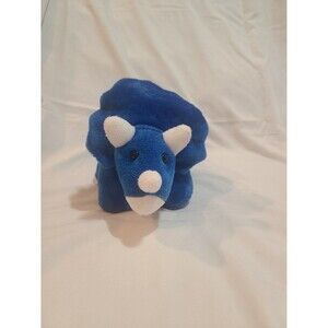 Prextex Triceratops Dinosaur Blue and Yellow Plush